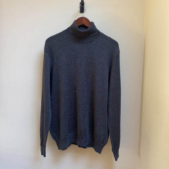 Black Brown 1826 100% Wool Turtleneck Sweater - Picture 1 of 7